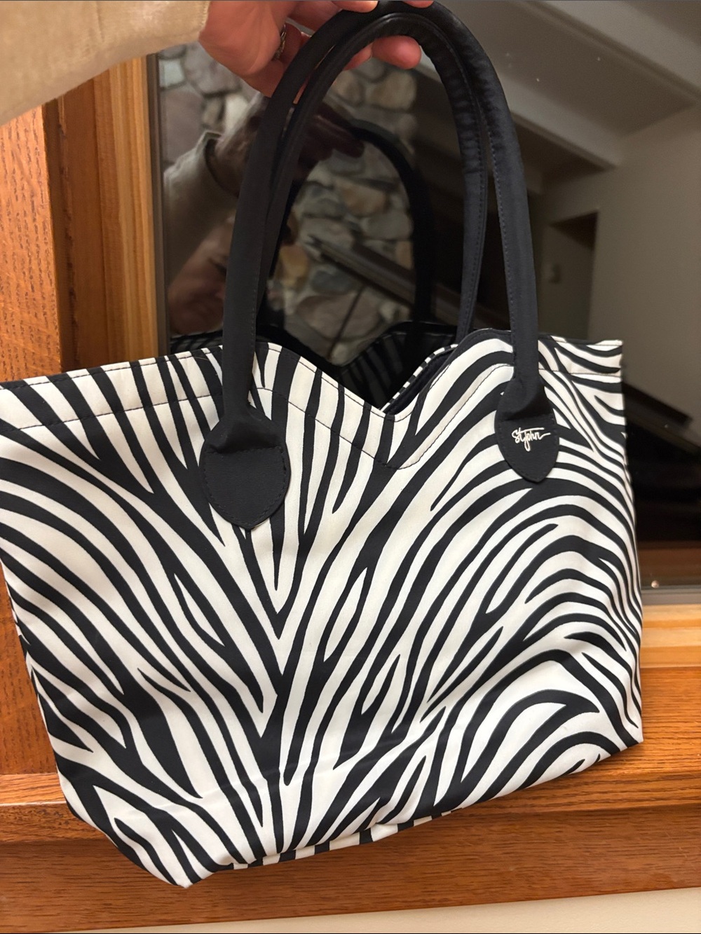 St. John Zebra Tote Bag 16”, 12”x 10”